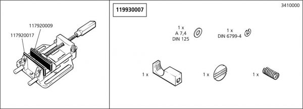 Wolfcraft Náhradný diel Náhradný diely taška 3410/15/24 pro Wolfcraft Svěrák-hliník100mm rychloposuv 3410000