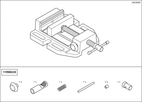 Wolfcraft Náhradný diel Náhradný diely sáček 3423 pro Svěrák pod vrtačku Wolfcraft 3423000