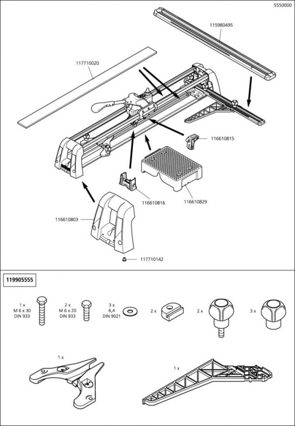 Wolfcraft Náhradný diel Balení 5550 pro Řezačka na obklady Wolfcraft 1 TC 670 Perfect 5550000