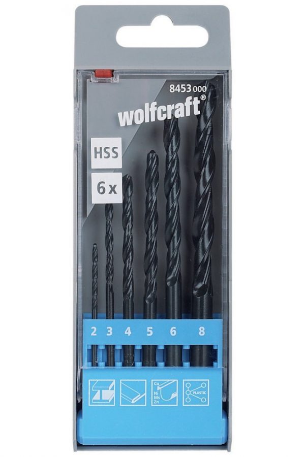 Wolfcraft Wolfcraft Sada 6ks vrtákov do kovu HSS ø2-8mm 8453000